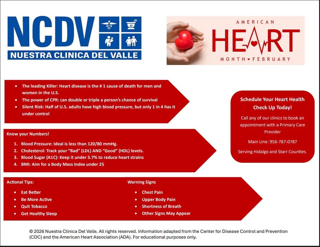 Event flyer for American Heart Month. Opens the full-size image.