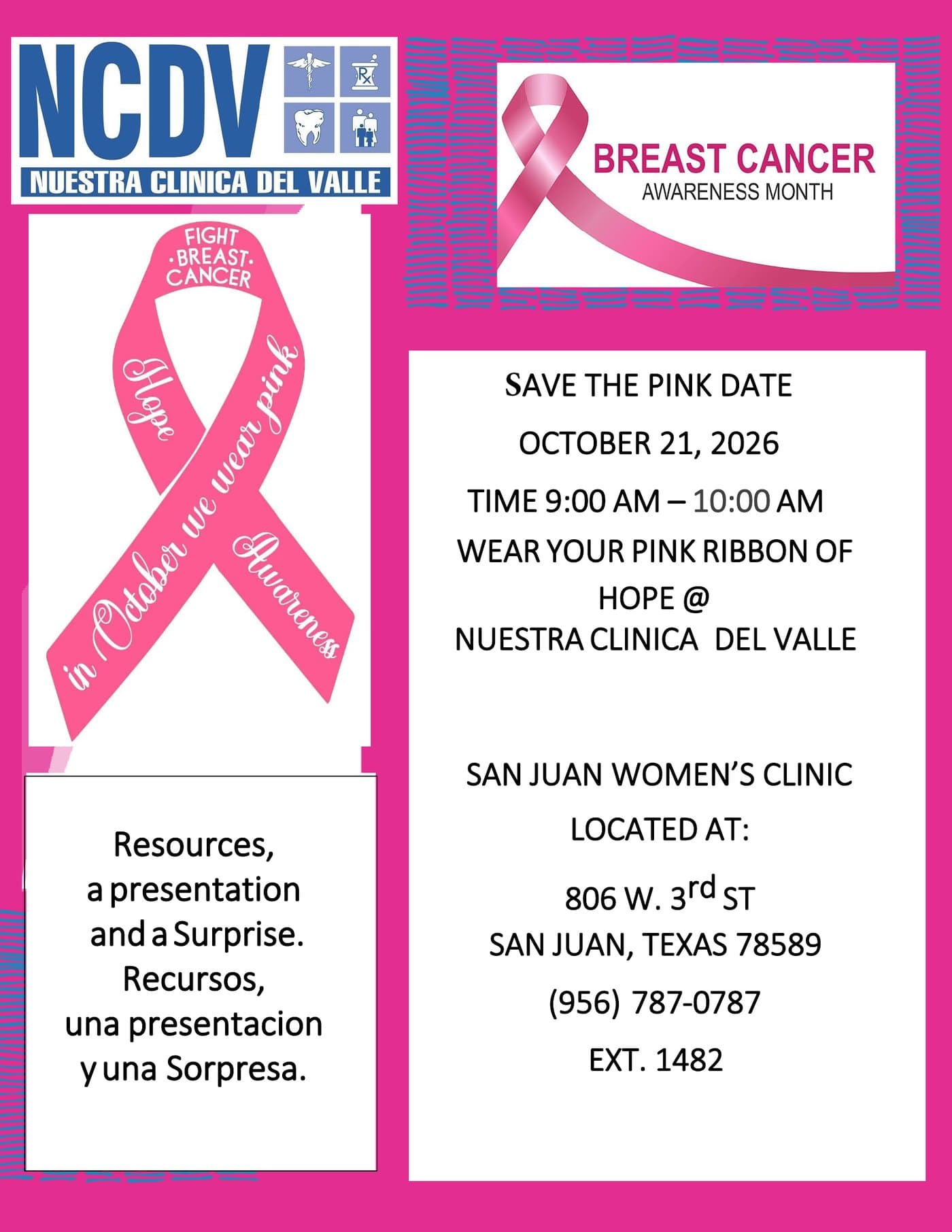 Event flyer for Wear Pink With Us on October 21. Opens the full-size image.