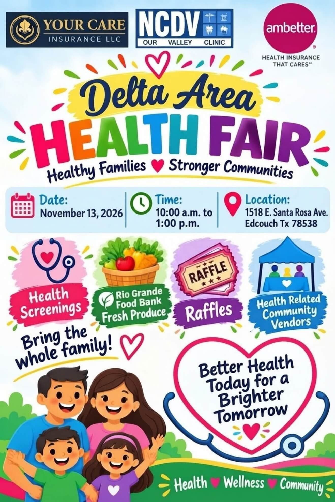Event flyer for Delta Area Health Fair. Opens the full-size image.